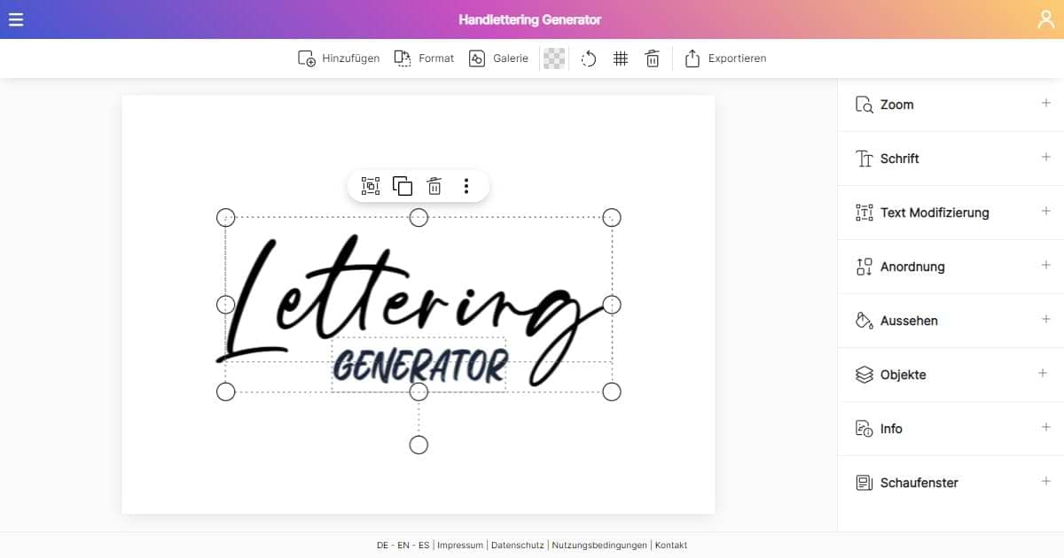 Generador de Lettering y Caligrafía ❤️