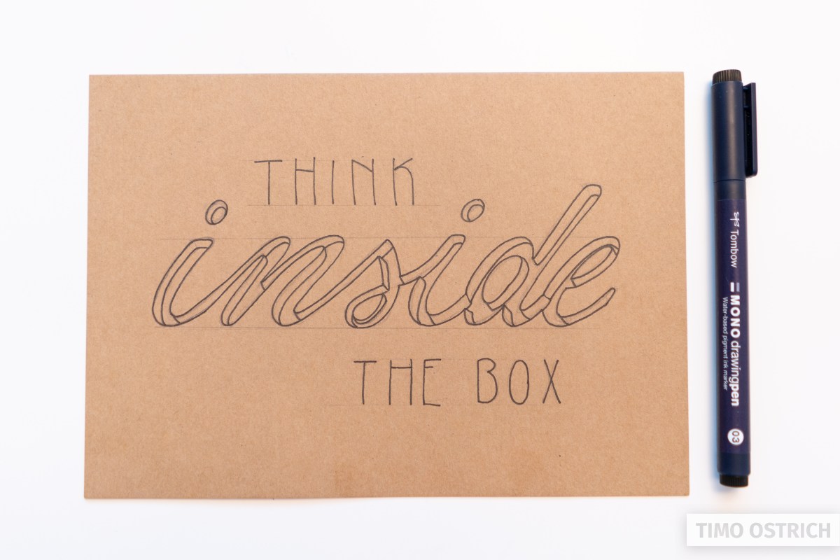 Inner 3D hand lettering effect (Step by step tutorial)