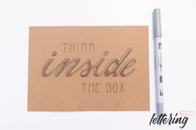 Inner 3D hand lettering effect (Step by step tutorial)