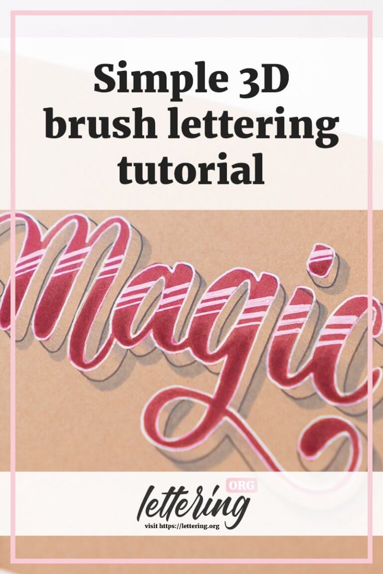 Simple 3D brush lettering effect (Step by step tutorial)