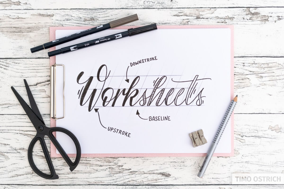 Using worksheets to learn lettering fast