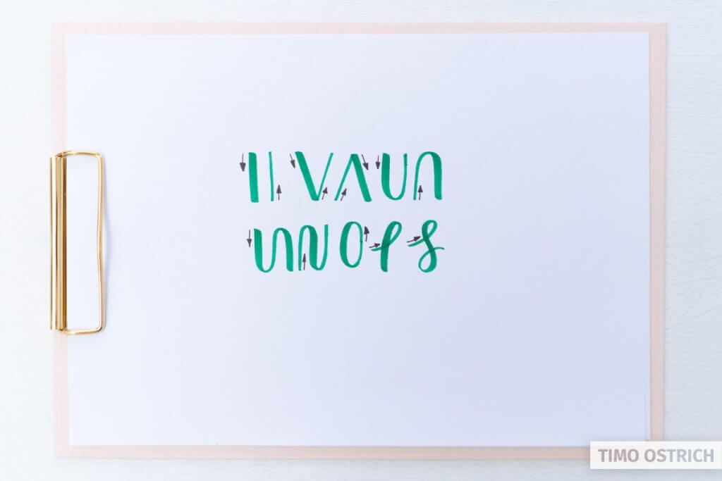 Basic brush lettering strokes