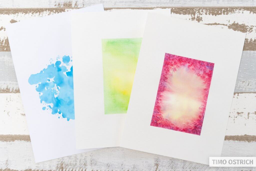 The dried watercolor backgrounds