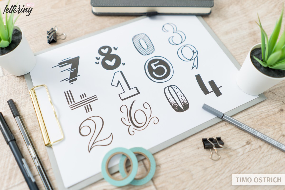 Lettering numbers: How to draw them properly (+ different Styles)