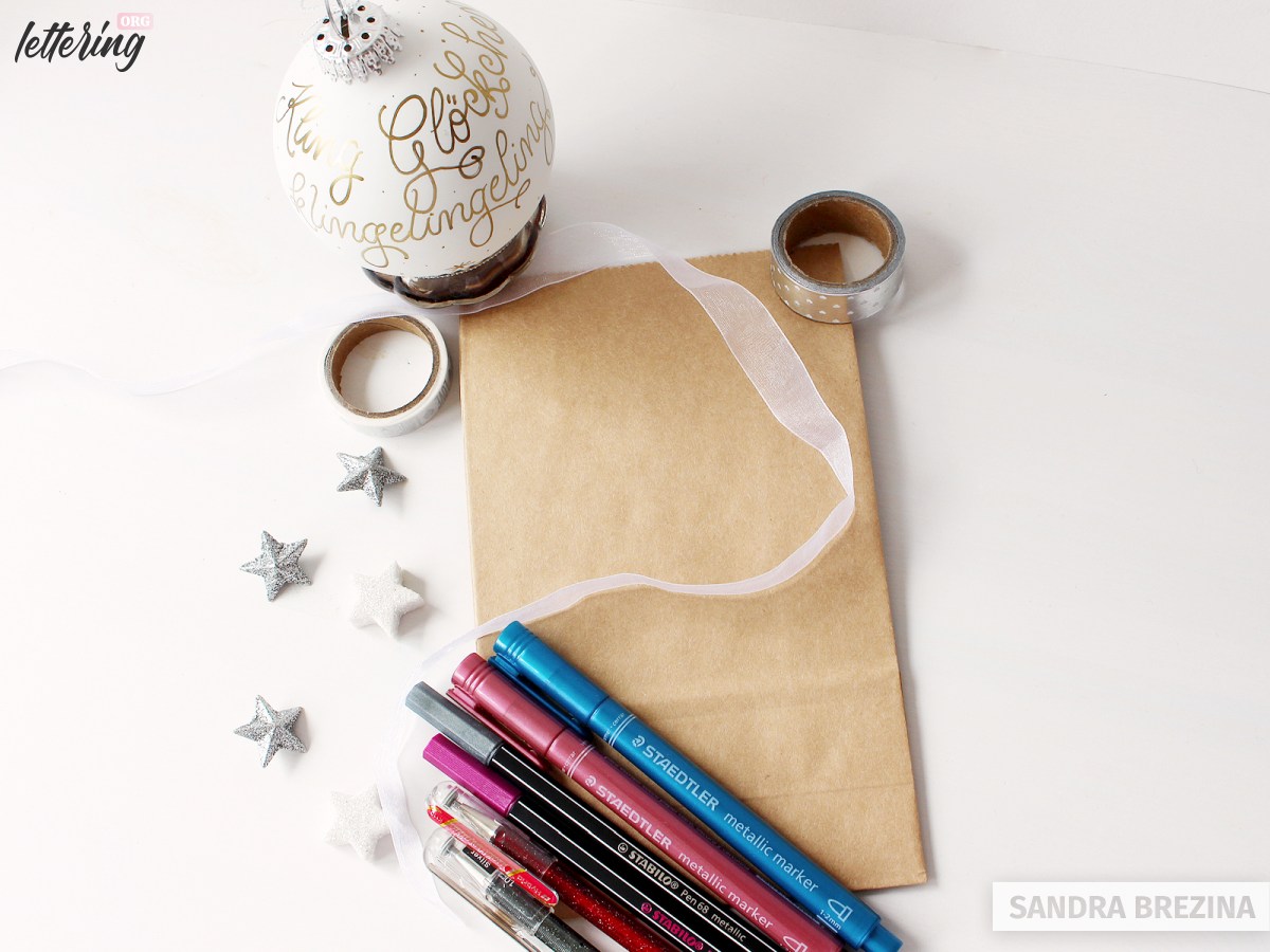 Hand Lettered Christmas Gift Bag - The Painted Pen by The Painted Pen