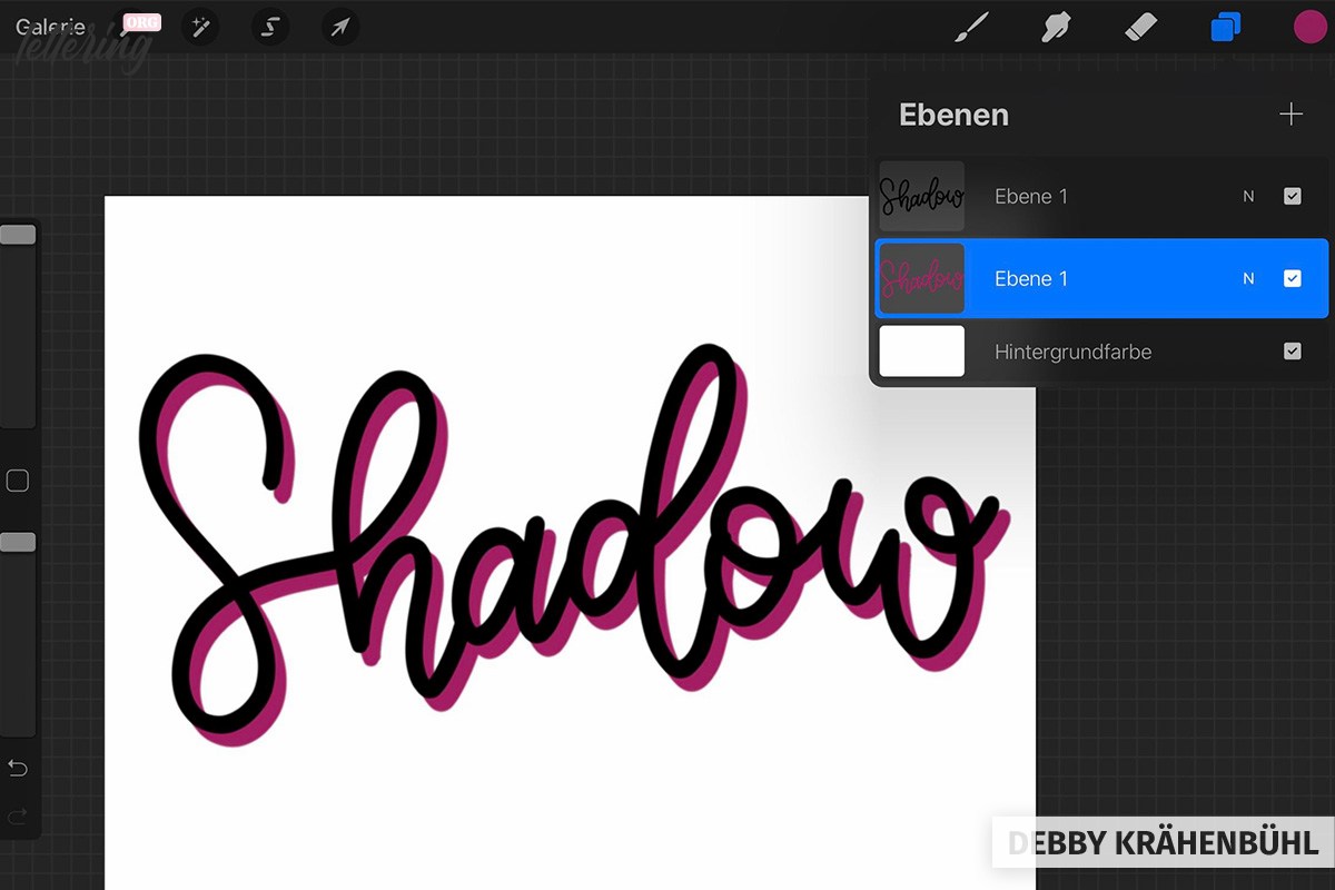 Shadow writing with iPad