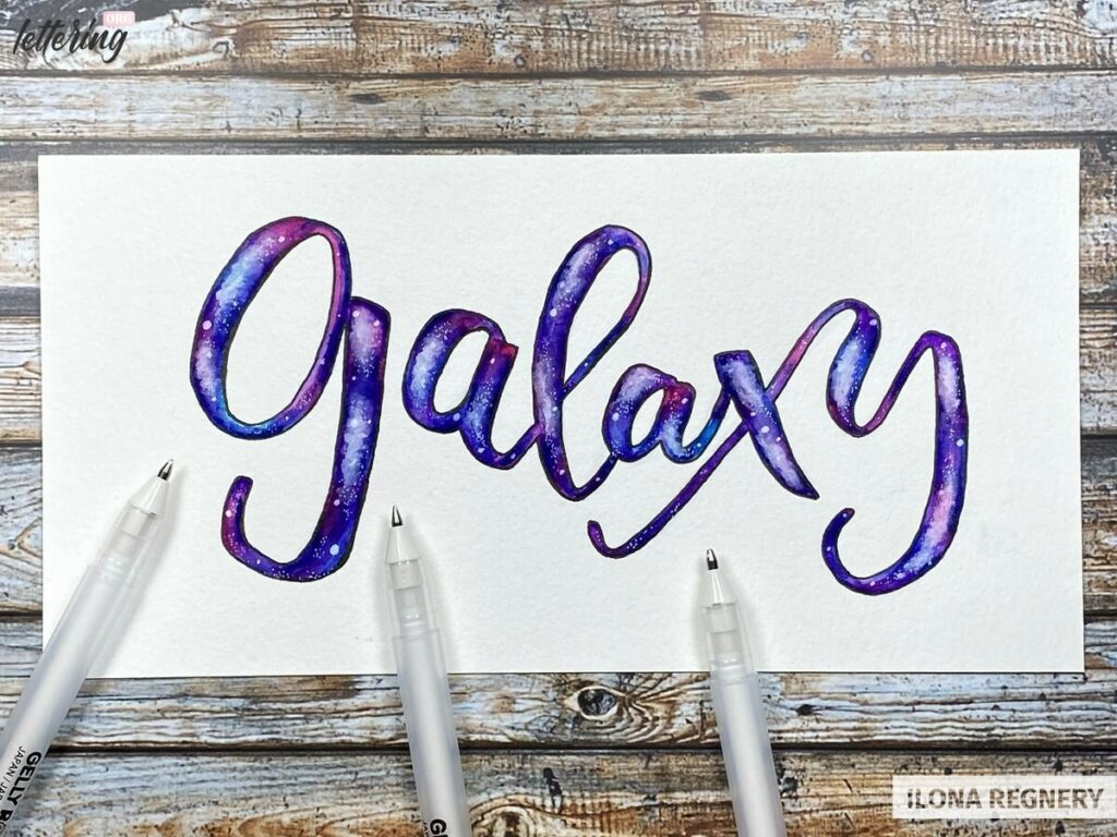 Galaxy lettering - How to create stunning galaxy letters using brushpens