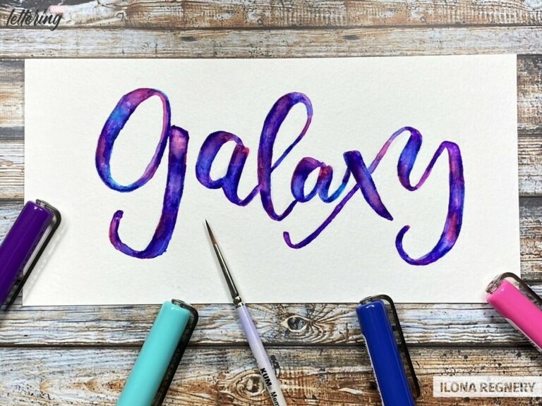 Galaxy lettering - How to create stunning galaxy letters using brushpens