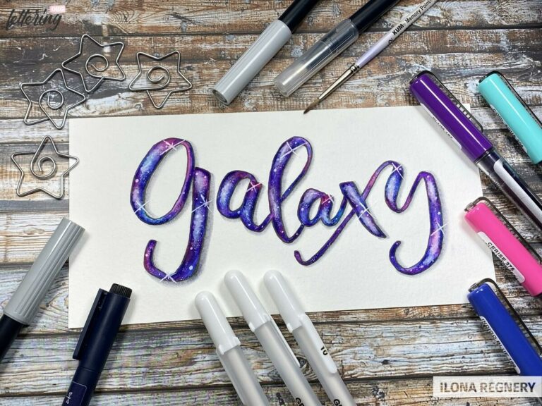 Galaxy lettering - How to create stunning galaxy letters using brushpens