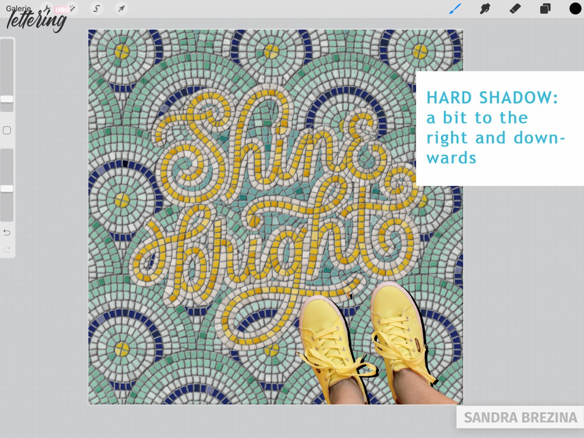 Mosaic lettering - How to draw fauxsaic letters step by step