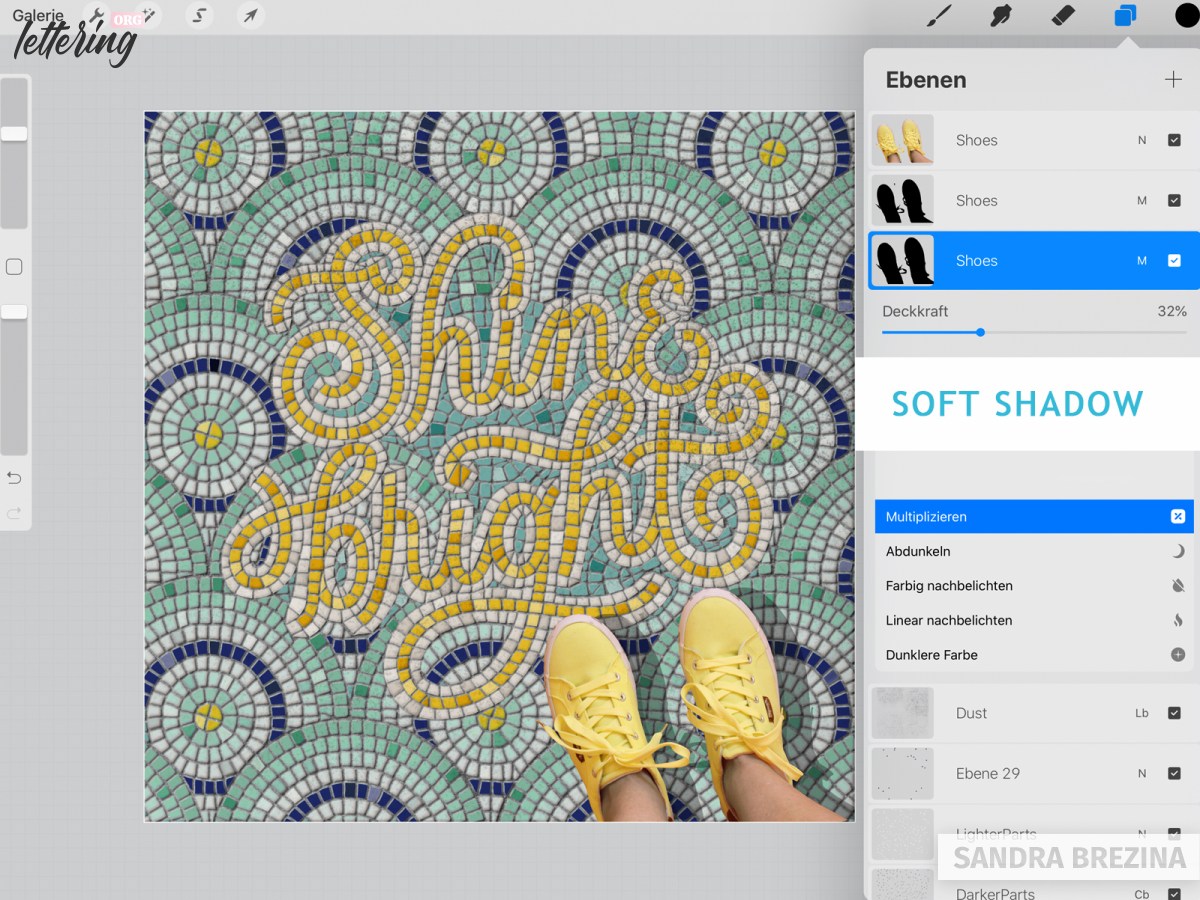 Mosaic lettering - How to draw fauxsaic letters step by step