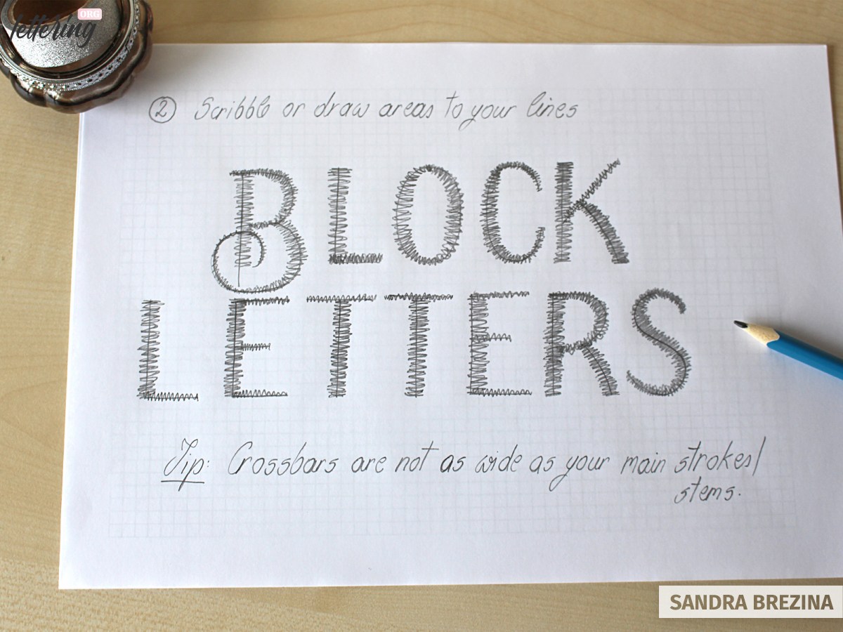 Use scribbling to elaborate letters