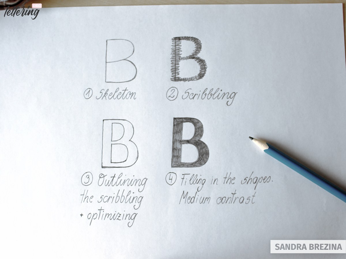 Use scribbling to elaborate letters