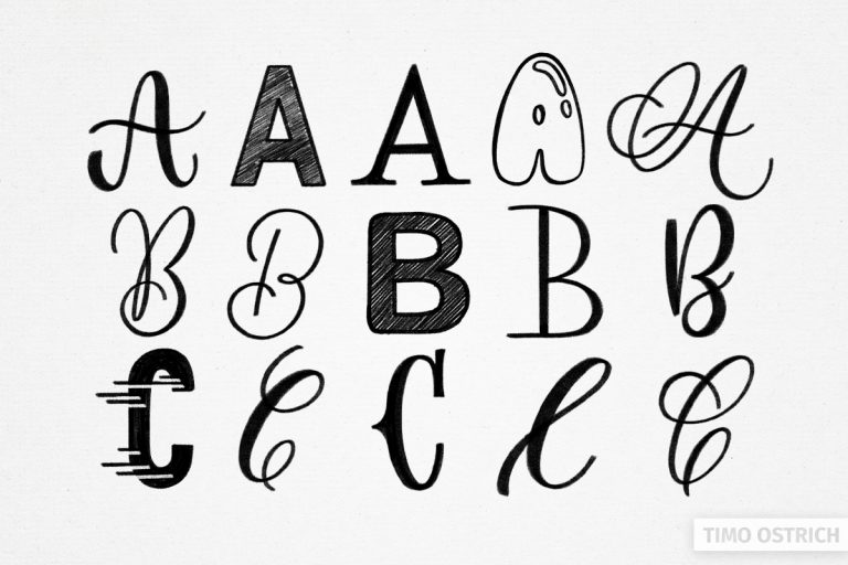 Hand lettering letters to practice (free collection)
