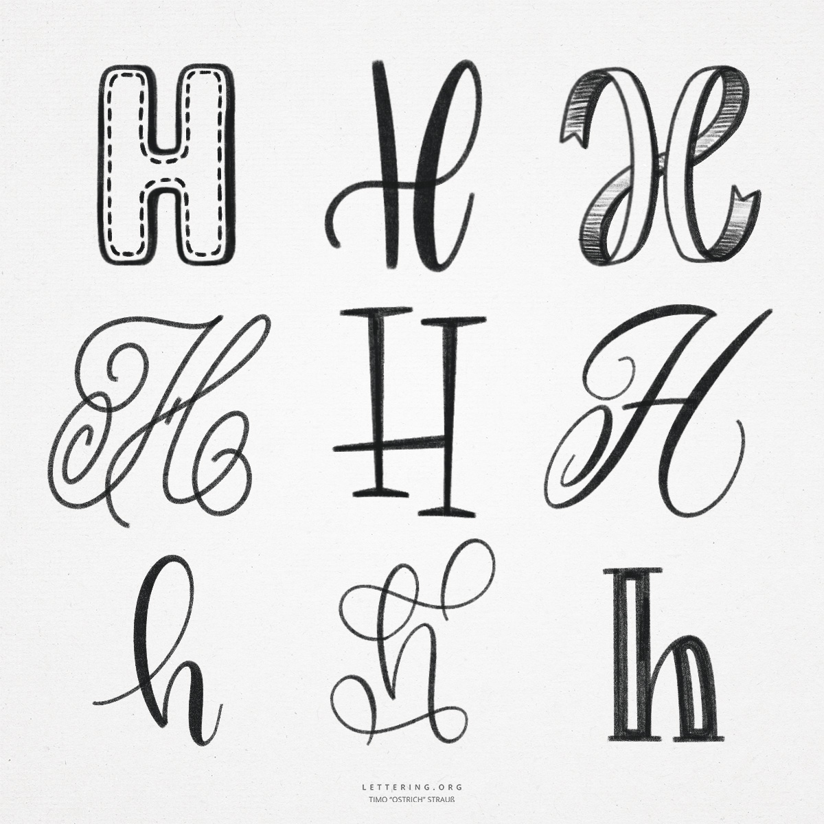lettering h